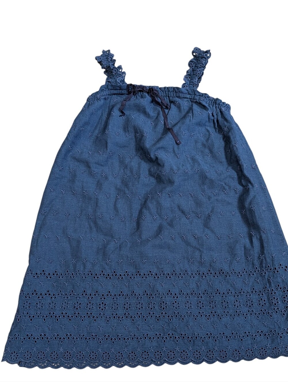 Gap x Doen collab Eyelet Cami Top Navy Blue Size XXS 100%Cotton Romantic Boho